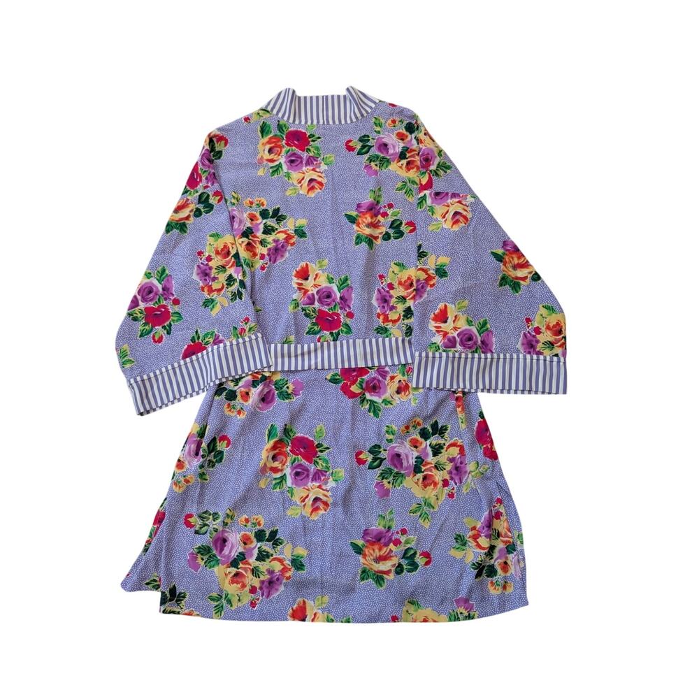 Vintage Victorias Secret Gold Label Robe One Size Floral Polka Dot Stripe Kimono - Picture 5 of 9